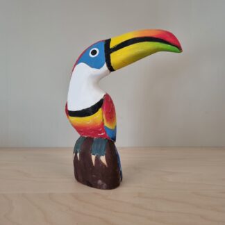 Tukan - figur i bemalet træ - 21cm