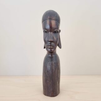 Skulptur / figur - afrikansk kvinde - hårdt træ - 23cm
