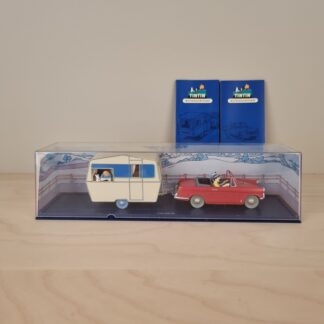 Tintin - Den Sorte Ø - Triumph Herald og campingvogn - 1:43