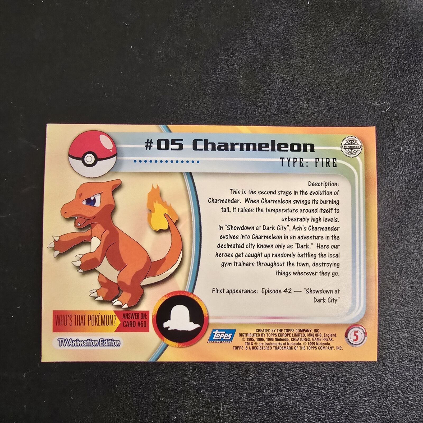 Pokémon Topps samlekort – Charmeleon #05 - Billede 2