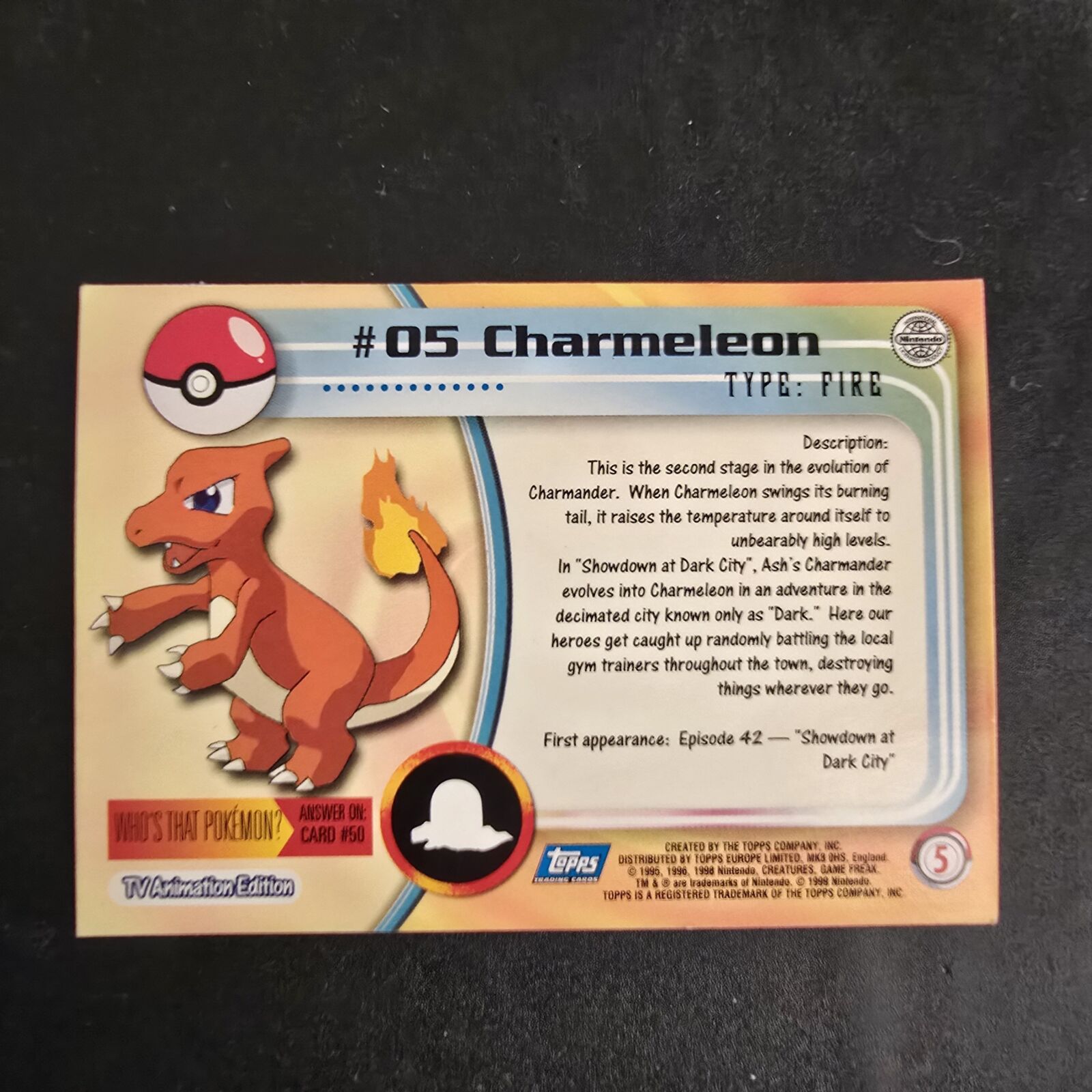 Pokémon Topps samlekort – Charmeleon #05 - Billede 2