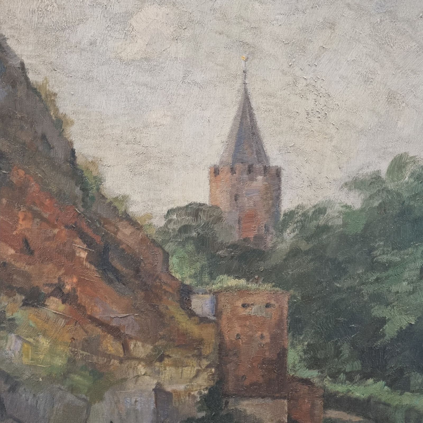 Jens Sinding Christensen - Olie på lærred - Motiv fra Vordingborg med Gåsetårnet - Billede 2