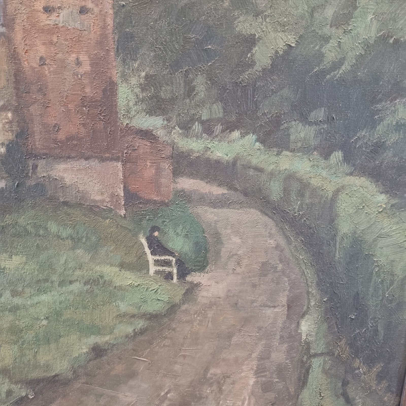 Jens Sinding Christensen - Olie på lærred - Motiv fra Vordingborg med Gåsetårnet - Billede 3