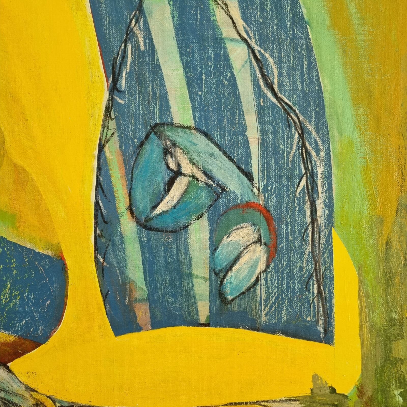 Poul Esting - Olie på lærred - "Pithecanthropus Erectus" - 100x84 cm - Billede 2