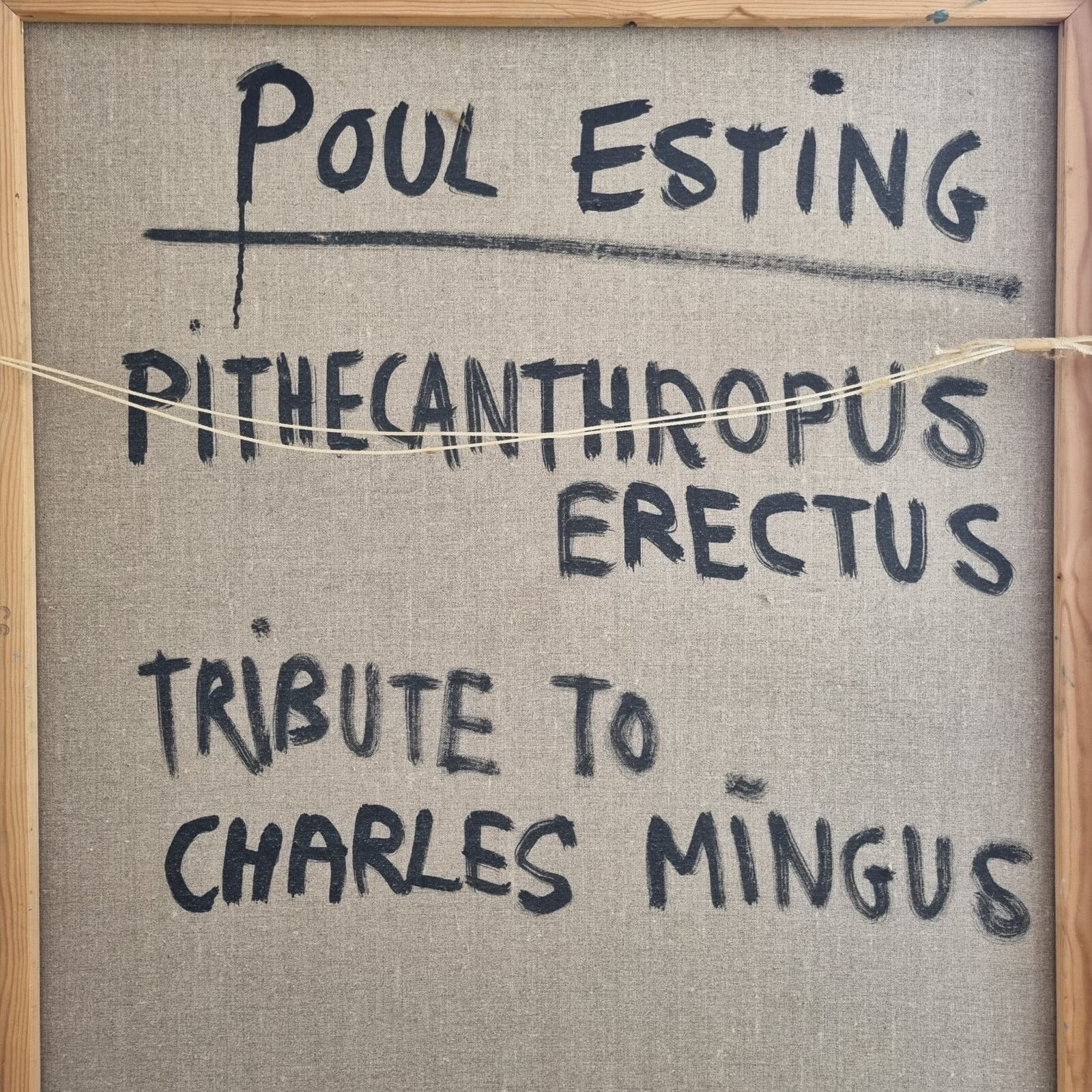Poul Esting - Olie på lærred - "Pithecanthropus Erectus" - 100x84 cm - Billede 5