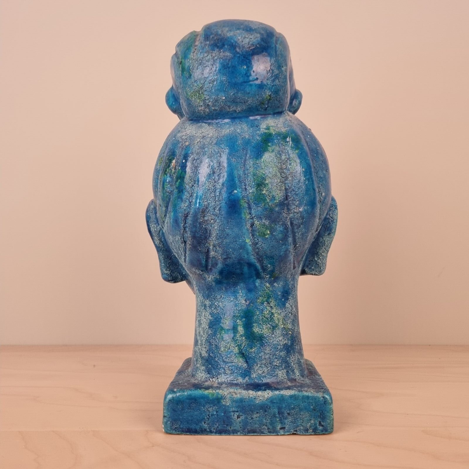 Aldo Londi for Bitossi - Kwan Yin figur i krakeleret "Rimini Blu" glasur - Billede 3