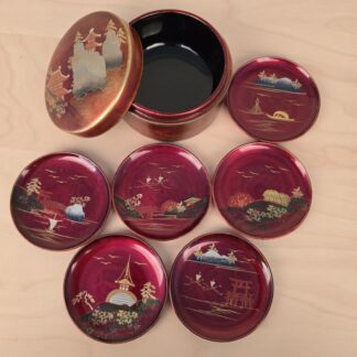Japansk lakeret glasbrikker / coasters