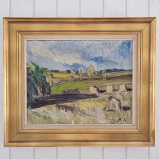 Jørgen Budde Nielsen - landskab i Alderslyst, Silkeborg - 67x58 cm