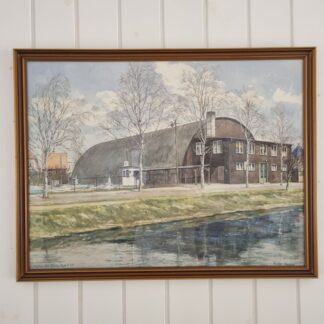 Thorbjærn Skeel Ankersen - Akvarel med motiv af Badmintonhallen i Nykøbing F. - 1955