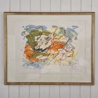 Vibeke Tøjner - Litografi med abstrakt motiv - "Fryken" - 95 x 77 cm