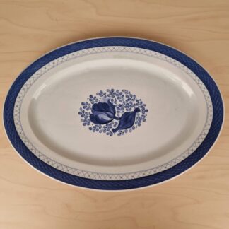 Aluminia Tranquebar - blåt serveringsfad - 43 cm - nr. 11/930