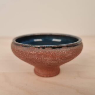 Kähler miniature skål / opsats - uglaseret og mørkeblå - 4cm