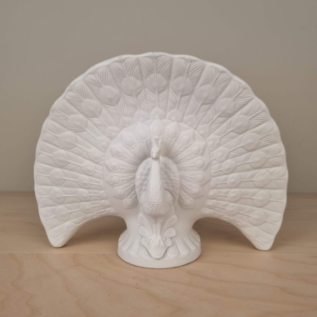 Vicente Martinez for Lladro - Stor vase med påfugle i bisquit - 23x18 cm