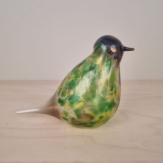 Figur af fugl i farvet glas - Dansk Glaskunst - 11,5 cm høj