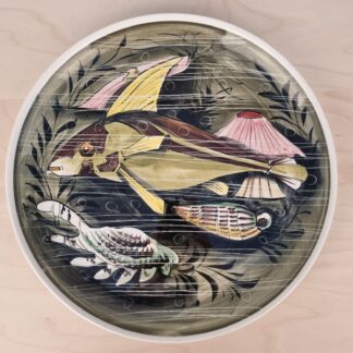 Rundt fiskefad i keramik fra Italien - 1960erne - 31,5cm Ø