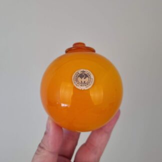 Holmegaard fiskekugle / flydelod i orange glas - 7,5cm