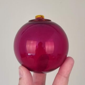 Holmegaard fiskekugle / flydelod i rubinrødt glas - 7,5cm