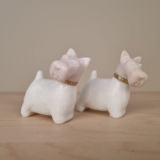 Et par vintage Avon parfumeflakoner - terrier hunde - 8cm