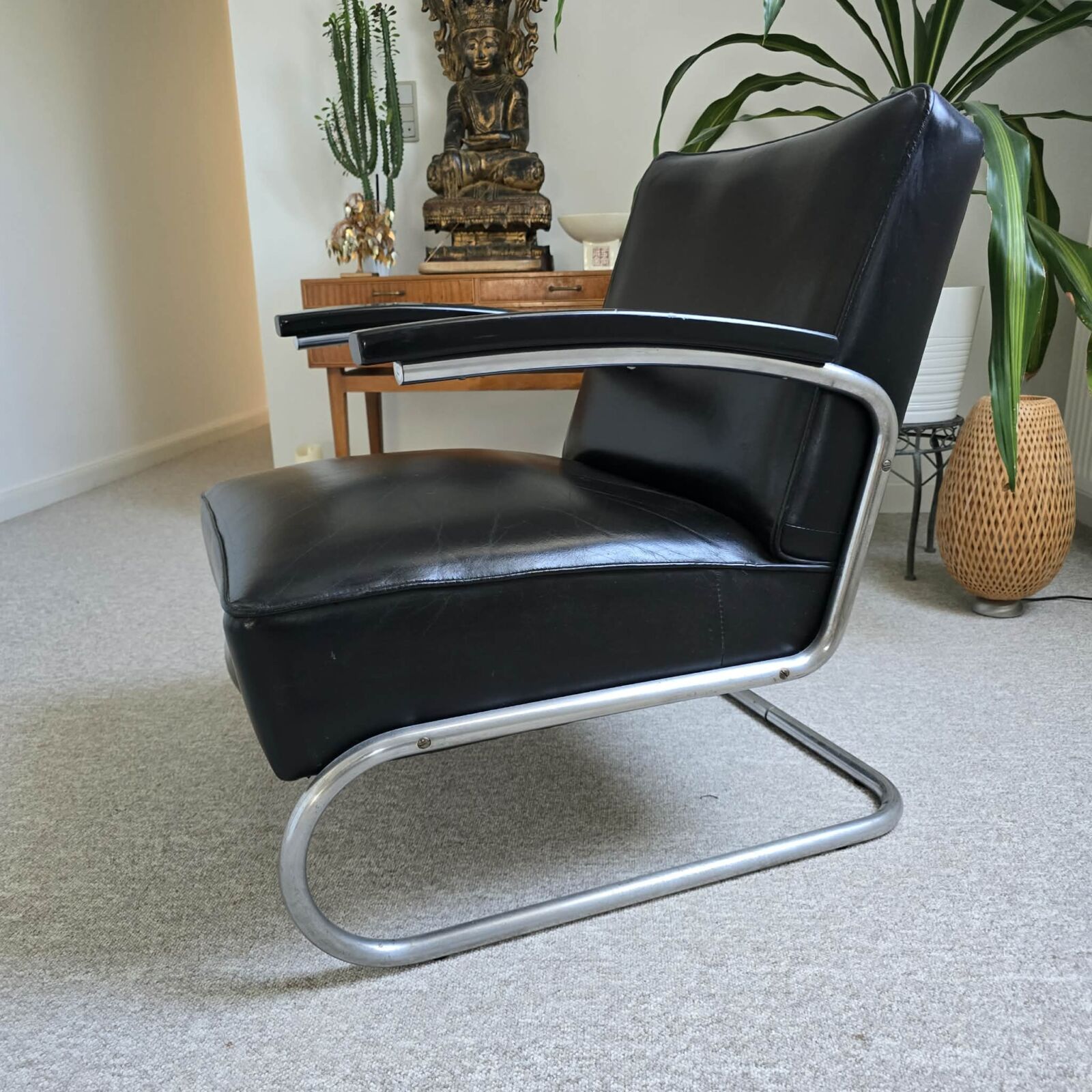 Et par originale Thonet S411 lænestole / Tubular Steel - frisvingere - ca. 1940 - Billede 2