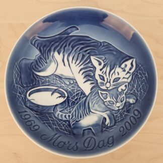 B&G stor Mors Dag jubilæumsplatte med kat - 1969-2009 - 23cm