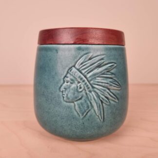 Søholm tobakskrukke med indianerhøvding - 14cm