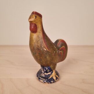 Antik sparebøsse i lertøj, i form af en hane - ca. år 1880 - 13,5cm