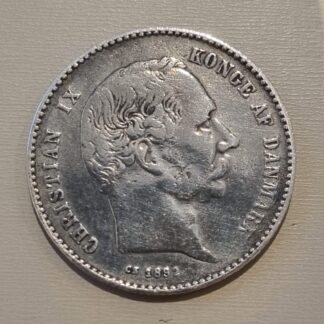 1 krone sølvmønt - 1892 - Danmark - urenset
