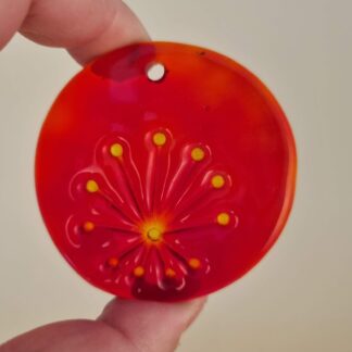 Holmegaard solfanger - Rødt glas med frøstand - 6cm