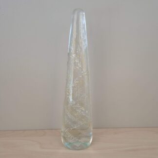 Stor glasskulptur i klart glas med guldstøv - 31cm