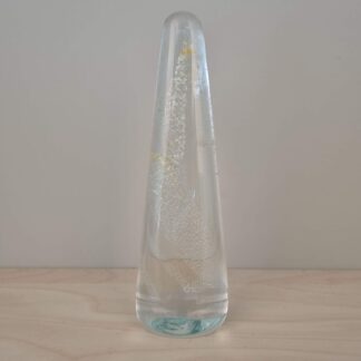 Glasskulptur i klart glas med guldstøv - Svensk - 20cm