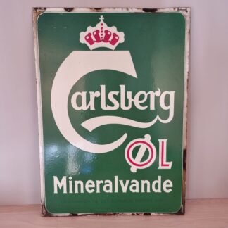 "Carlsberg Øl Mineralvande" - Emaljeskilt - Glud & Marstrand - 50x70 cm