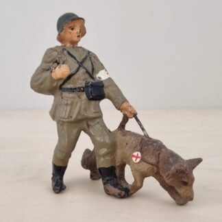 Lineol soldat med hund - Ca. 1938 - 7cm