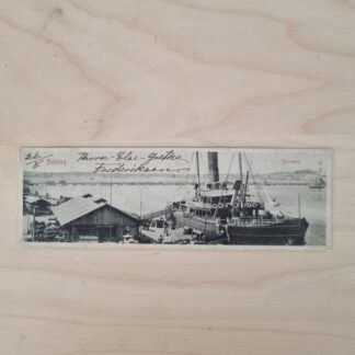 Postkort med motiv fra Aalborg Havn, 1905 - Halvformat - 14x4,5cm