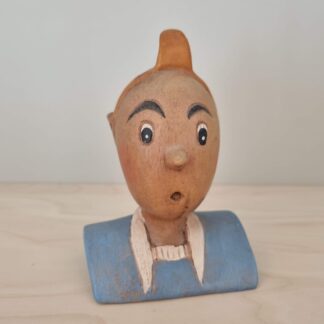 Tintin buste i bemalet træ - 1950erne - 16cm