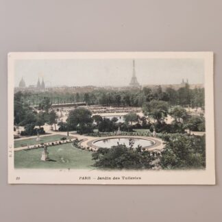 Postkort fra Paris, ca. 1905 - Tuilerihaverne og Eiffel-tårnet