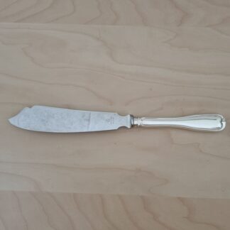 Povl Frigast - Riflet lagkagekniv i sølv (830) med skær af stål - ca. 1930 - 28cm