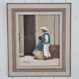 Göte Svensson - Oliemaleri, parti fra Spanien - 50 x 59 cm