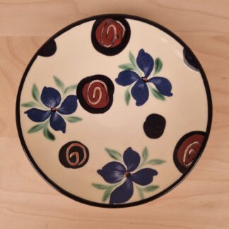 Kähler skål på fod m. blosmtermotiv - 18cm