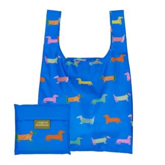 Original Duckhead foldbar shopping bag. Dogs in blue