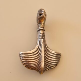 Broche i sterling sølv (925) med dragehoved - 6cm