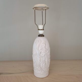 L. Hjorth - Bordlampe, hvidglaseret - nr. 655 - 36cm