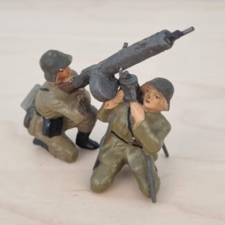 Lineol el. Elastolin - To Wehrmacht soldater med MG - ca. 1940