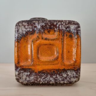 Strehla Keramik vase nr. 1301 - Orange decor - 12cm
