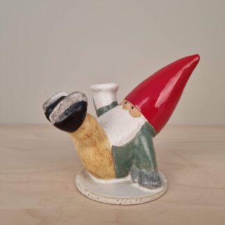 Lisa Larson for Gustavsberg - Lysestage med nisse på skøjter - 10,5cm