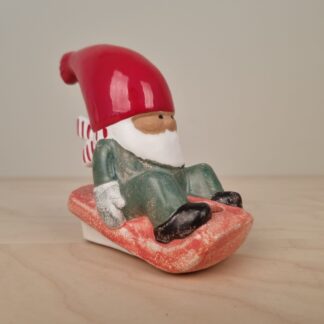 Lisa Larson for Gustavsberg - Lysestage med nisse på kælk - 11cm