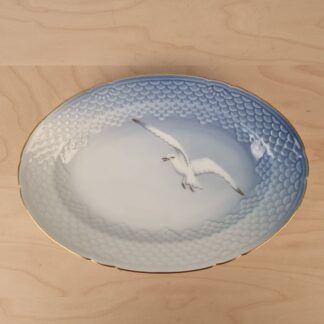 B&G Mågestel med guld - serveringsfad / oval asiet nr. 18 - 25cm