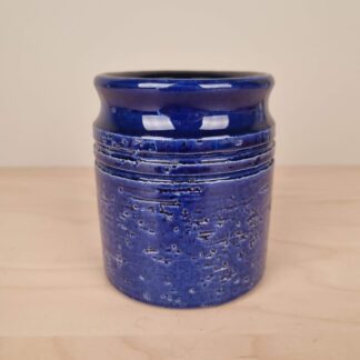 Steninge Lergods - Vase / krukke i blå glasur - 11cm