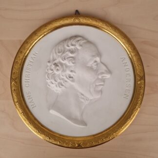 Antik Royal Copenhagen relief med H. C. Andersen - ca. 1875 - 23cm Ø