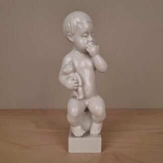 B&G figur i blanc de chine - Adam med bamse - nr. 2231 - 17cm