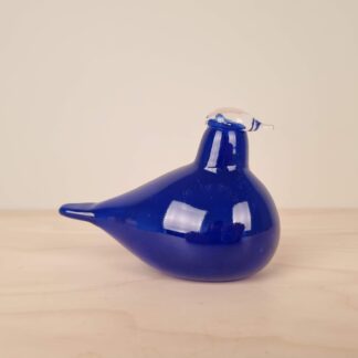 Oiva Toikka for Nuutajärvi, blå mundblæst fugl - ca. 10,5 x 8 cm